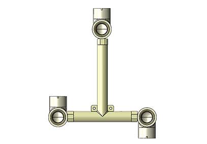 BRASS INSERTS FITTINGS Wall Mixer (Hot Up & Cold Down)