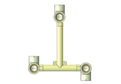 BRASS INSERTS FITTINGS Wall Mixer (Hot Up & Cold Down)